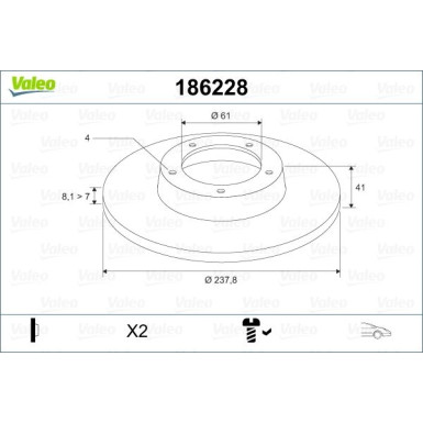 VALEO Bremsscheibe 186228