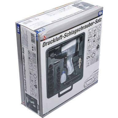 BGS Druckluft-Schlagschrauber mit Werkzeugsatz 12,5 mm (1/2 ) 312 Nm 16-tlg BGS Do it yourself 3211