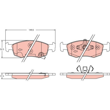 Bremsbelagsatz, Scheibenbremse | FIAT Panda,500,LANCIA 09 | GDB2350