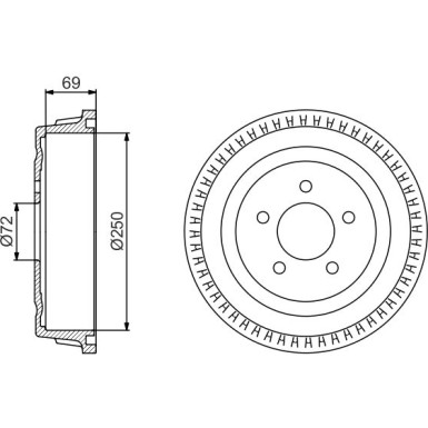 Bremstrommel | CHRYSLER,DODGE | 0 986 477 185 Bremstrommel | CHRYSLER,DODGE | 0 986 477 185
