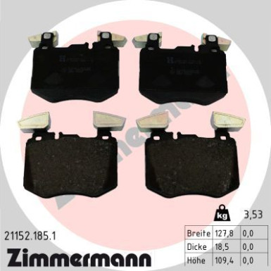 ZIMMERMANN Bremsbelagsatz, Scheibenbremse