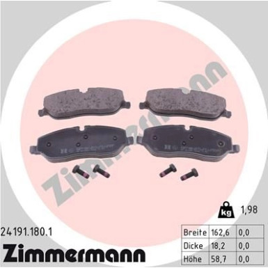 ZIMMERMANN Bremsbeläge ZIMMERMANN Bremsbeläge