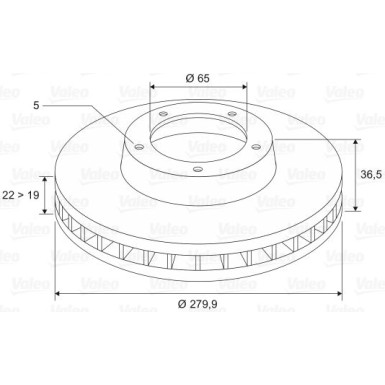 VALEO Bremsscheibe 186604