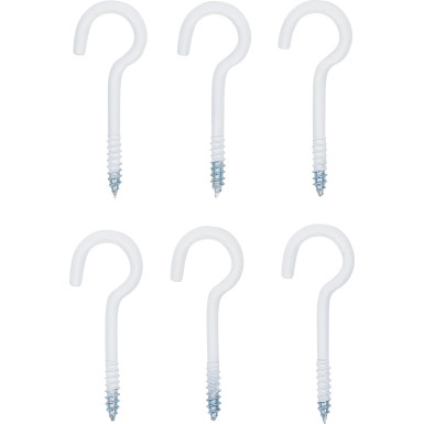 BGS Schraubhaken-Sortiment weiß kunststoffummantelt 60 mm 6-tlg BGS Do it yourself 88181