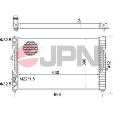 JPN Kühler, Motorkühlung 60C9001-JPN