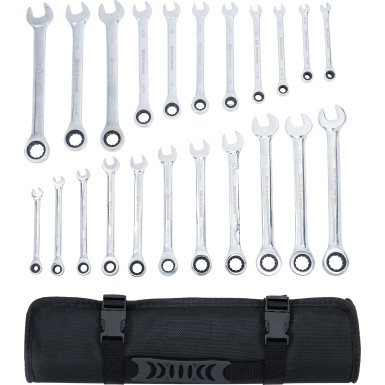 BGS Ratschenring-Maulschlüssel-Satz metrisch / Zollgrößen 22-tlg BGS Do it yourself 30010