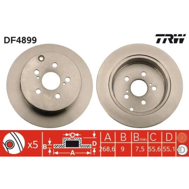 Bremsscheibe Toyota T. Prius 03-09 | DF4899