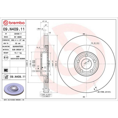 Bremsscheibe VA FORD Mustang Mach-E 20 PRIME LINE - UV Coated 09.N409.11