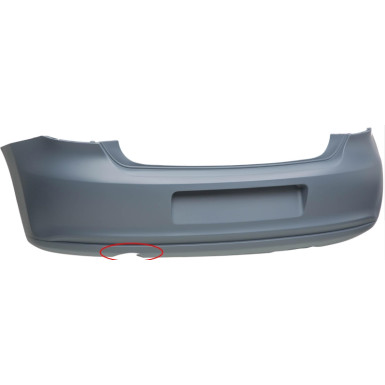 STOßSTANGE Hinten grundiert - PDC (+AUSPUFFLOCH ) Premium Qualität VW POLO 3/5-T (-GTI) Baujahr 6,9-4,14 7267,353,3