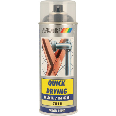MoTip hochglänzender Acryllack schiefergrau 400ml | 7148