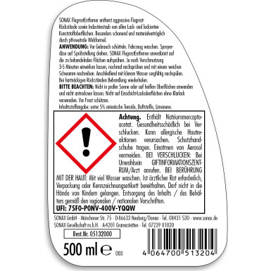 SONAX | Flugrost Entferner 500ml | 05132000