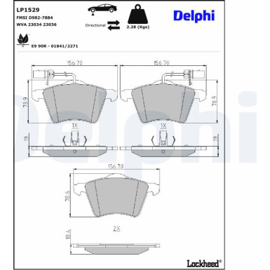 DELPHI Bremsbeläge LP1529