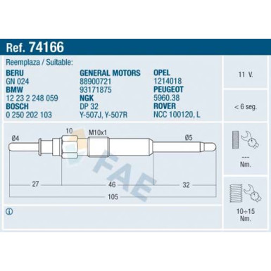 74166 Glühkerze 74166 Glühkerze