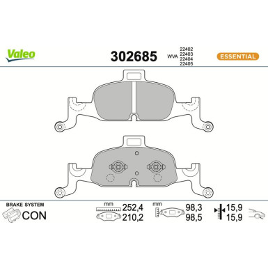 VALEO Bremsbeläge 302685