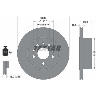 Bremsscheibe Opel T. Omega 286X20 | 92144900