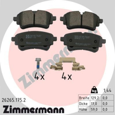 ZIMMERMANN Bremsbelagsatz, Scheibenbremse | 26265.175.2