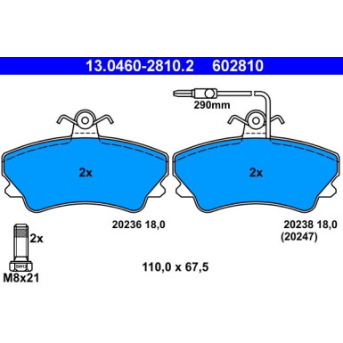 ATE Bremsbeläge 13.0460-2810.2
