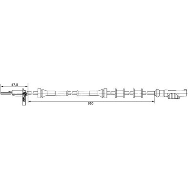 Sensor, Raddrehzahl re | CITROEN Xsara | 0 265 007 883