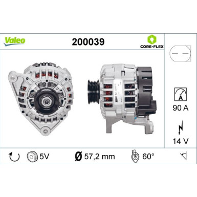 200039 Generator VALEO CORE-FLEX 200039 Generator VALEO CORE-FLEX