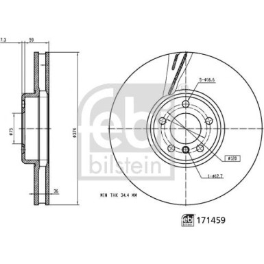FEBI BILSTEIN Bremsscheibe | 171459