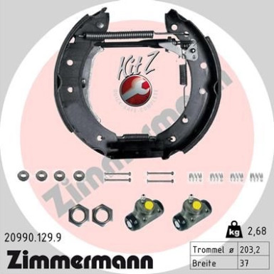 ZIMMERMANN Bremsbacken | 20990.129.9