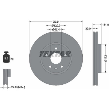 Bremsscheibe Opel P. Insignia 1.6-2.0 08 PRO+ 92187005