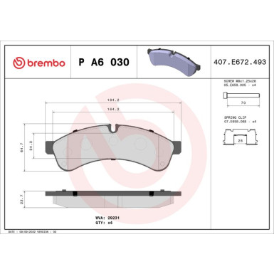 BREMBO Bremsklötze HA IVECO Daily 14 PRIME LINE P A6 030