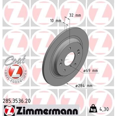 ZIMMERMANN Bremsscheibe | 285.3536.20