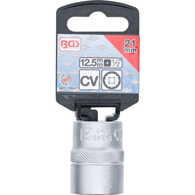 BGS Steckschlüssel-Einsatz Zwölfkant | Antrieb Innenvierkant 12,5 mm (1/2"""") | SW 21 mm | 10641