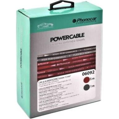 Phonocar Stromkabel Querschnitt 12 mm² Kabel-set stromversorgungskabeln für verstärker - 50 A - Que 06092