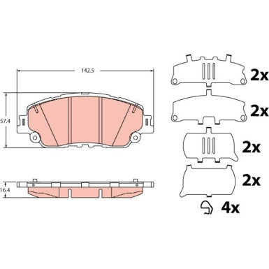 Bremsbelagsatz, Scheibenbremse | TOYOTA Corolla 20 | GDB2354 Bremsbelagsatz, Scheibenbremse | TOYOTA Corolla 20 | GDB2354