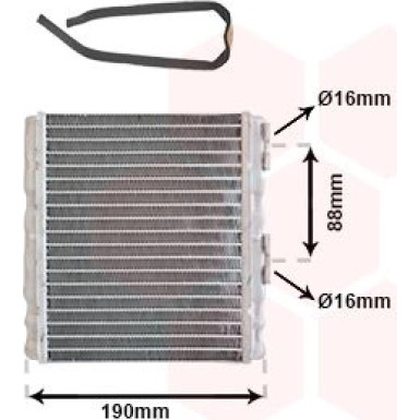 VAN WEZEL Wärmetauscher, Innenraumheizung 13006139