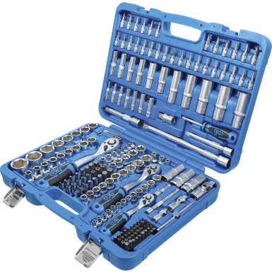BGS Steckschlüssel-Satz Sechskant | Antrieb 6,3 mm (1/4"""") / 10 mm (3/8"""") / 12,5 mm (1/2"""") | Zollgrößen | 192-tlg | 2245
