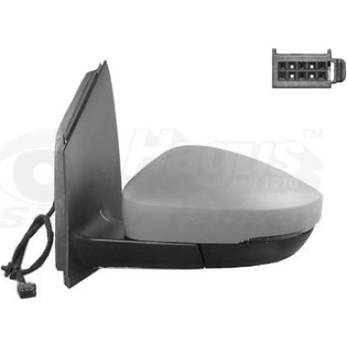 Aussenspiegel li. elek. Verst. bhz VW Polo VI asph.+Blink.grund. OE 6R1857507M9B9 HAGUS