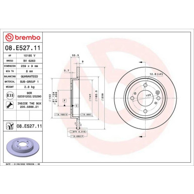 Bremsscheibe HA | INFINITI FX, M, Q50, Q60, Q70 08 | 09.E528.11 Bremsscheibe HA | INFINITI FX, M, Q50, Q60, Q70 08 | 09.E528.11