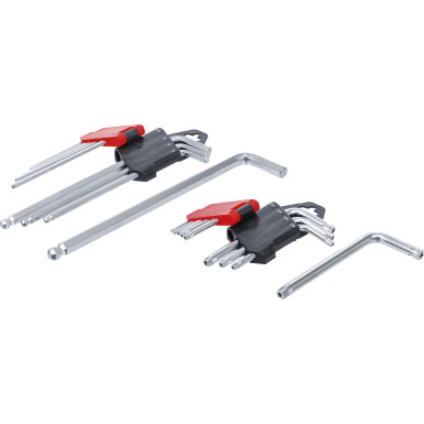 BGS Winkelschlüssel-Satz lang T-Profil (für Torx) T10 - T50 / Innensechskant 1,5 - 10 mm 18-tlg BGS Do it yourself 822