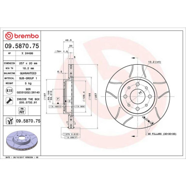 BREMBO Bremsscheibe | 09.5870.75