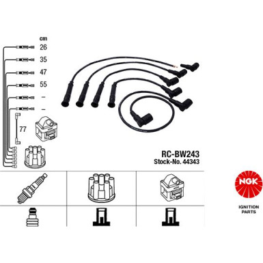 Zündleitungssatz | BMW 5 87-96 | 44343 Zündleitungssatz | BMW 5 87-96 | 44343