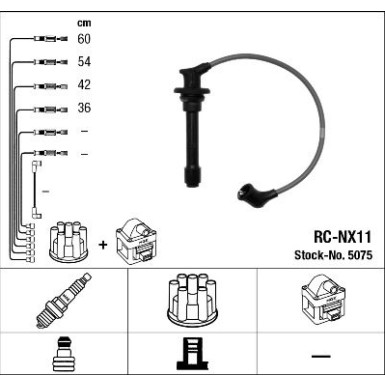 RC-NX11 NGK | Zündkabelsatz | NISSAN Primera Hatchback 02 | 5075