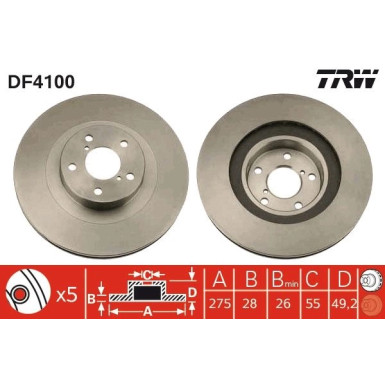 Bremsscheibe Toyota P. Avensis DF4100