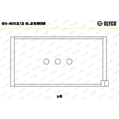 GLYCO Pleuellager 01-4112/2 0.25mm