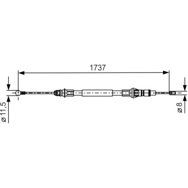 1 987 477 261 Seilzug, Feststellbremse 1 987 477 261 Seilzug, Feststellbremse