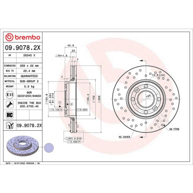 Bremsscheibe VA Xtra DACIA MERCEDES NISSAN RENAULT 12 XTRA LINE - Xtra 09.9078.2X