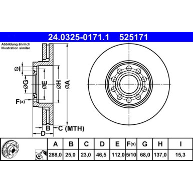 Bremsscheibe Vw P. Passat 96-05 Power Disc PowerDisc 24.0325-0171.1