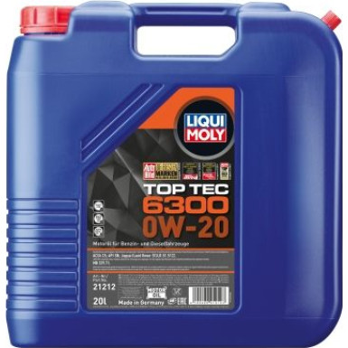 Liqui Moly Top Tec 6300 0W-20 20 l | 21212 | 20 Liter, Kanister Kunststoff