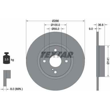 Bremsscheibe Toyota T. Corolla | 92169203