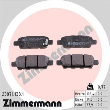 ZIMMERMANN Bremsbeläge ZIMMERMANN Bremsbeläge