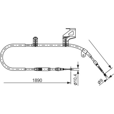 Handbremsseil re VW Passat 96 1987477804 Handbremsseil re VW Passat 96 1987477804