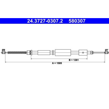 ATE Handbremsseil Seilzug Festellbremse 24.3727-0307.2 ATE Handbremsseil Seilzug Festellbremse 24.3727-0307.2