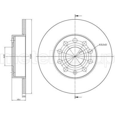 Bremsscheibe HA AUDI A3,VW Golf,SEAT,SKODA 03 800-725C